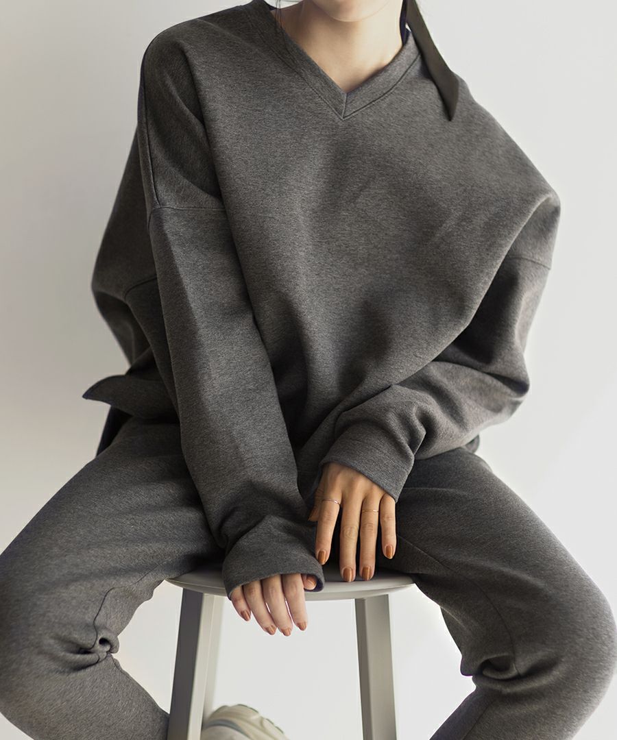 Vネックスウェットトップス CD121 COUDRE｜MIKIRI STORE 